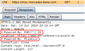 X-Powered-By PHP and hosted by PleskLin
